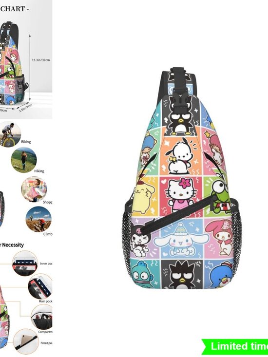 Sling Backpack Women Casual Geometric Crossbody Adjustable Strap Travel Pack main image 9
